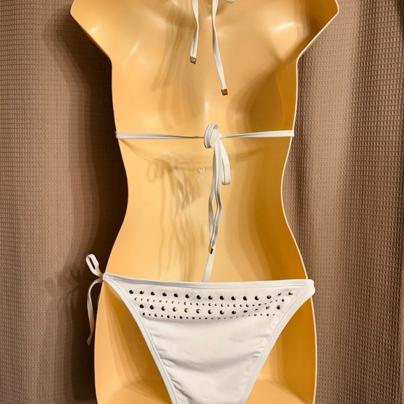 Michael Koss White Bikini Swim Wear Women's Bottom-XS Top-M - Picture 5 of 10